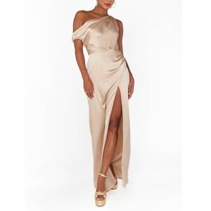 SHOW ME YOUR MUMU Jodie Dress Gown Women's Size XXL Champagne Satin Cowl Neck
